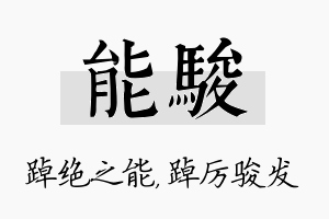 能骏名字的寓意及含义