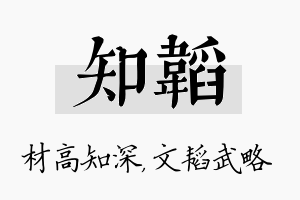 知韬名字的寓意及含义