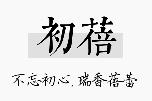 初蓓名字的寓意及含义