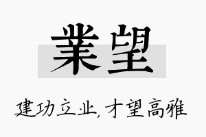 业望名字的寓意及含义