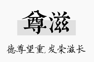 尊滋名字的寓意及含义