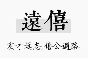 远僖名字的寓意及含义