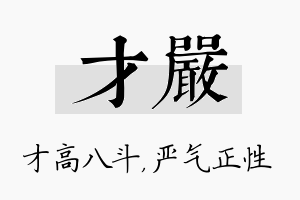 才严名字的寓意及含义