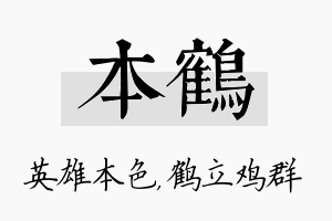 本鹤名字的寓意及含义