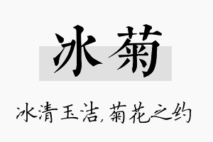 冰菊名字的寓意及含义