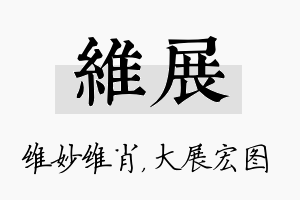 维展名字的寓意及含义