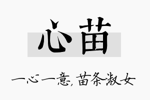 心苗名字的寓意及含义