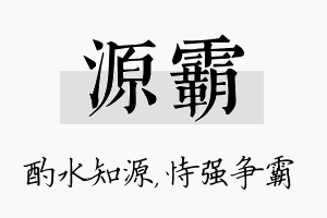 源霸名字的寓意及含义