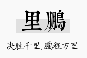 里鹏名字的寓意及含义