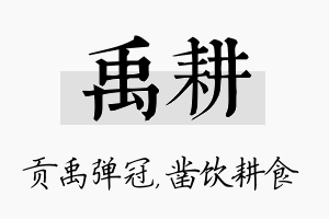 禹耕名字的寓意及含义