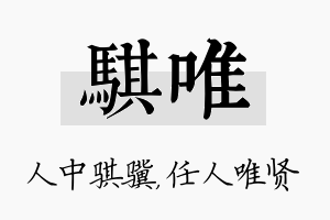 骐唯名字的寓意及含义