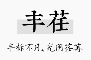 丰荏名字的寓意及含义