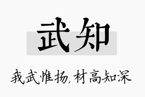 武知名字的寓意及含义