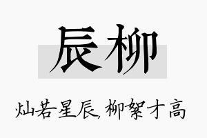 辰柳名字的寓意及含义