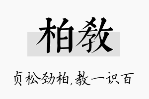 柏教名字的寓意及含义