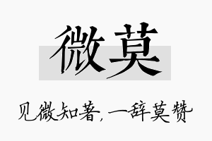 微莫名字的寓意及含义