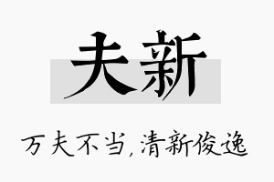 夫新名字的寓意及含义