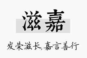 滋嘉名字的寓意及含义