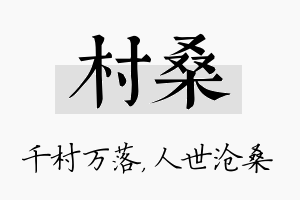 村桑名字的寓意及含义