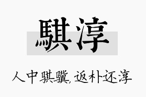 骐淳名字的寓意及含义