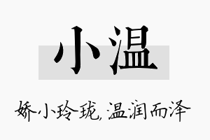 小温名字的寓意及含义