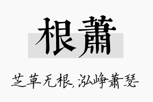 根萧名字的寓意及含义