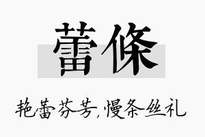 蕾条名字的寓意及含义