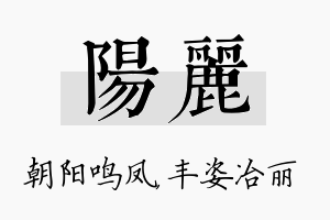 阳丽名字的寓意及含义