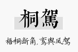 桐驾名字的寓意及含义