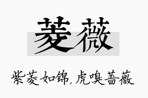 菱薇名字的寓意及含义