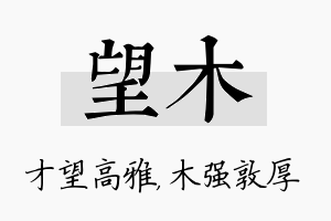 望木名字的寓意及含义