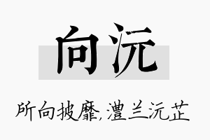 向沅名字的寓意及含义