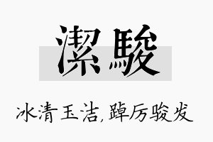 洁骏名字的寓意及含义