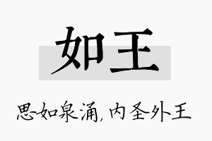 如王名字的寓意及含义