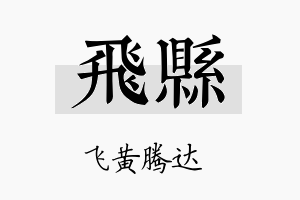 飞县名字的寓意及含义