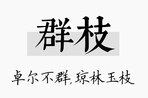 群枝名字的寓意及含义