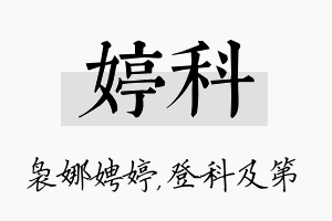 婷科名字的寓意及含义