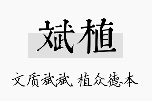 斌植名字的寓意及含义