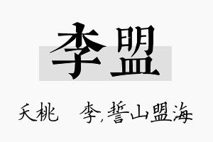 李盟名字的寓意及含义