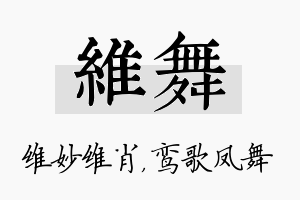 维舞名字的寓意及含义