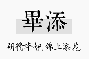 毕添名字的寓意及含义