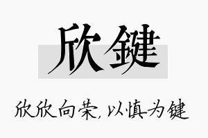 欣键名字的寓意及含义