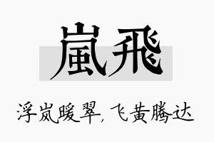 岚飞名字的寓意及含义