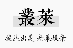 丛莱名字的寓意及含义