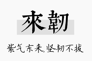 来韧名字的寓意及含义