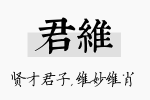 君维名字的寓意及含义