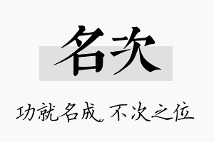 名次名字的寓意及含义