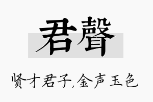 君声名字的寓意及含义