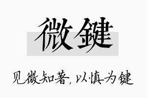 微键名字的寓意及含义