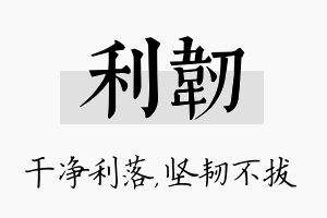 利韧名字的寓意及含义